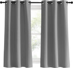 NICETOWN Silver Grey Bedroom Curtains 60 inch Length 2 Panels Set, Solid - Image 2