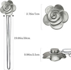 Lewondr Curtain Tie Magnetic, Vintage Resin Flower Curtain Holdback - Image 7