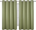 LEMOMO Blackout Curtains 66 x 54 Inch Long Sage Green Curtains Set of 2 Panels - Image 2