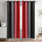 Yakamok Blackout Ombre Black and Red Curtains - Image 2