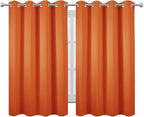 LEMOMO Blackout Curtains 66 x 54 Inch Long Orange Curtains Set of 2 Panels Room - Image 2