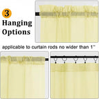 Gwine Light Yellow Sheer Curtains 72 Inches Long 2 Panels Set, Light Filtering - Image 3