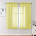 OVZME Sheer Curtains 63 inch Length 2 Panels Set by OVZME
