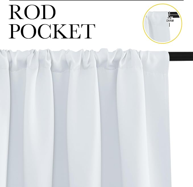 NICETOWN Greyish White Window Curtain Panels - Image 3