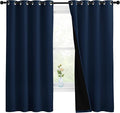 NICETOWN 100% Blackout Curtain Panels, Thermal Insulated Black Liner Curtains by NICETOWN