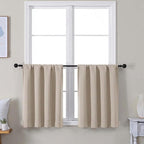 Simplebrand Ava Biscotti Beige Short 30 Inches Blackout Curtain 2 Panels Set by Simplebrand