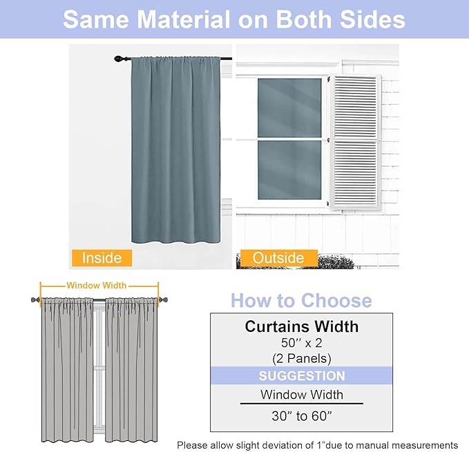 Simplebrand Ava Stone Blue Blackout Curtains - Image 8