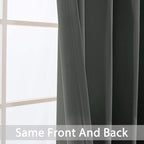 Yakamok Blackout Gray Curtains for Patio Sliding Door, Thermal Insulated - Image 4