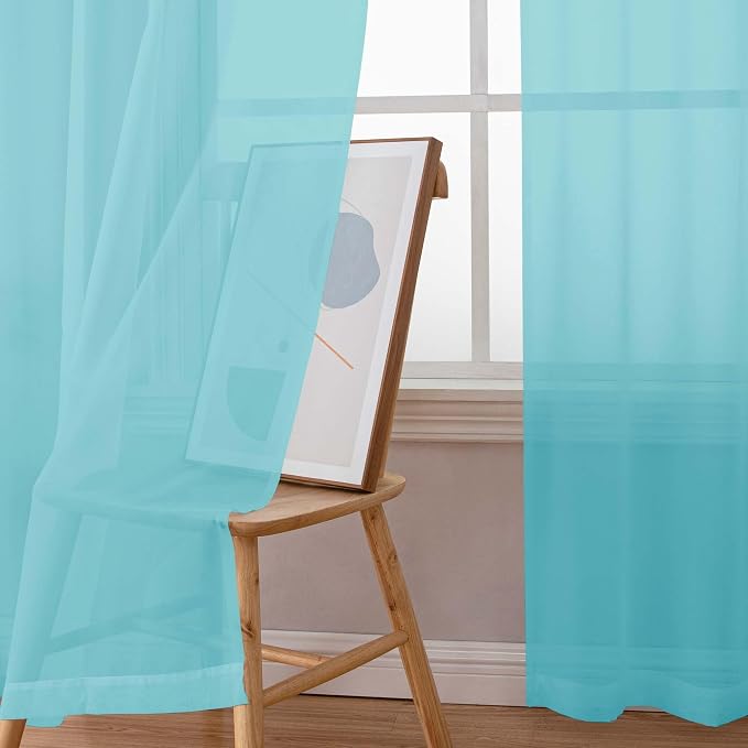 Simplebrand Rod Pocket Top Solid Voile Sheer Curtains - Image 4