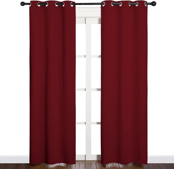 NICETOWN Christmas Burgundy Bedroom Curtains Blackout Draperies, Christmas - Image 2