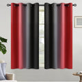 Yakamok Red and Black Blackout Curtains, Ombre Room Darkening Window Curtains by Yakamok