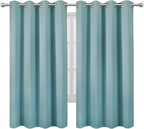 LEMOMO Stone Blue Blackout Curtains 52 x 63 Inch Length/Set of 2 Curtain - Image 2