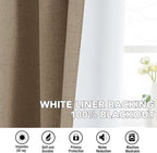 H.VERSAILTEX Linen Curtains 100% Blackout Curtains - Image 6