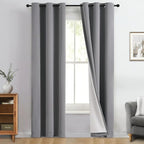 Yakamok 100% Blackout Curtain Panels 84 inches Cold and Light Blocking Drapes by Yakamok