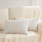 Fancy Homi 4 Packs Pure White Decorative Throw Pillow Covers 16x24 Inch - Image 6