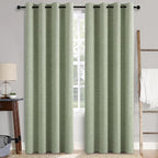 MIULEE Linen Texture Curtains for Bedroom Solid 100% Blackout Thermal Insulated by MIULEE