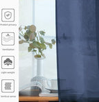youleyar Solid Sheer Rod Pocket Curtain Voile Draperies 2 Panels White Beige - Image 5