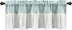 Lush Decor Linen Button Farmhouse Valance Curtians 52"W x 18"L Blue & White - Image 4
