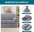 Turquoize 4 Piece Sofa Covers for 3 Cushion Couch Sofa Slipcover Soft Couch - Image 4