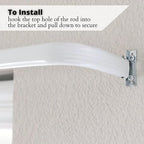 Blu-Pier Tech Heavy Duty Single Rod, Lock Seam Curtain Rod 28 to 48-Inch - Image 2