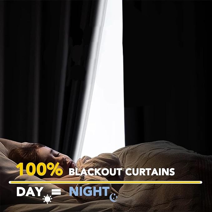 100% Blackout Shield Linen Blackout Curtains - Image 3