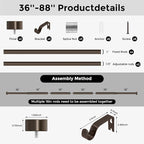 VOIIY Bronze Curtain Rods for Windows 48 to 84 Inch, Size:36-88 Inch, Antique - Image 8