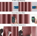 MIULEE Dusty Rose Back Tab Blackout Curtains 102 Inch Long 2 Panels Set - Image 5
