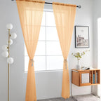 SpaceDresser Basic Rod Pocket Sheer Voile Window Curtain Panels White 1 Pair 2 - Image 2