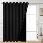 Yakamok 100% Blackout Thermal Insulated Sliding Door Curtains, Noise Reducing by Yakamok