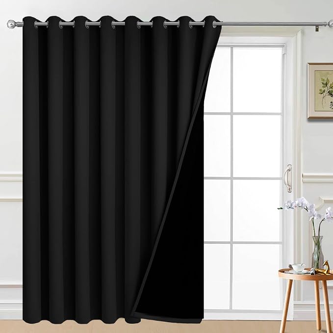 Yakamok 100% Blackout Sliding Door Curtains, Thermal Insulated Grommet Full by Yakamok