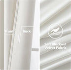 MIULEE Velvet Curtains Pure White Elegant Grommet Curtains Thermal Insulated - Image 3