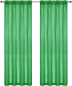 SpaceDresser Basic Rod Pocket Sheer Voile Window Curtain Panels Green 1 Pair 2 - Image 5