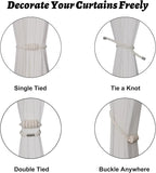 BEL AVENIR Magnetic Cotton Curtain Tiebacks, Decorative Drapery Holdbacks - Image 3