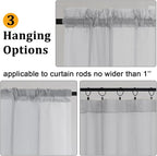 Gwine Light Grey Sheer Curtains 84 Inches Long 2 Panels Set - Image 4