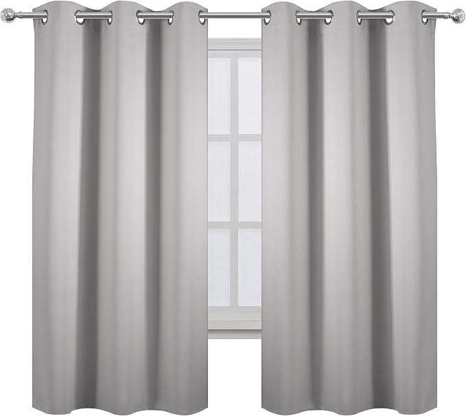 LEMOMO Light Grey Blackout Curtains 34 x 54 Inch Length/Set of 2 Curtain - Image 2