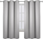 LEMOMO Light Grey Blackout Curtains 34 x 54 Inch Length/Set of 2 Curtain - Image 2
