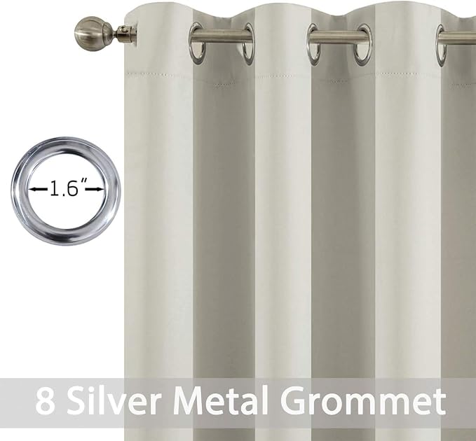 Yakamok Blackout Curtains for Bedroom, Room Darkening Thermal Insulated Grommet - Image 2