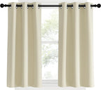 NICETOWN Blackout Beige Curtains and Drapes, W34 x L40, Window Treatment - Image 2