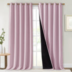 NICETOWN Full Shading Curtains for Windows, Baby Pink, 62 inches W x 95 inches L by NICETOWN