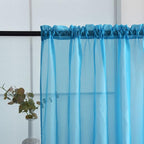 SpaceDresser Basic Rod Pocket Sheer Voile Window Curtain Panels Cyan Blue 1 - Image 5