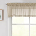 Taupe Valances for Windows, Taupe Sheer Curtains 14 Inch Length 2 Pack Kitchen by WelvetBLK