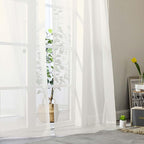 Extra Long Sheer Ivory Curtains - Image 7