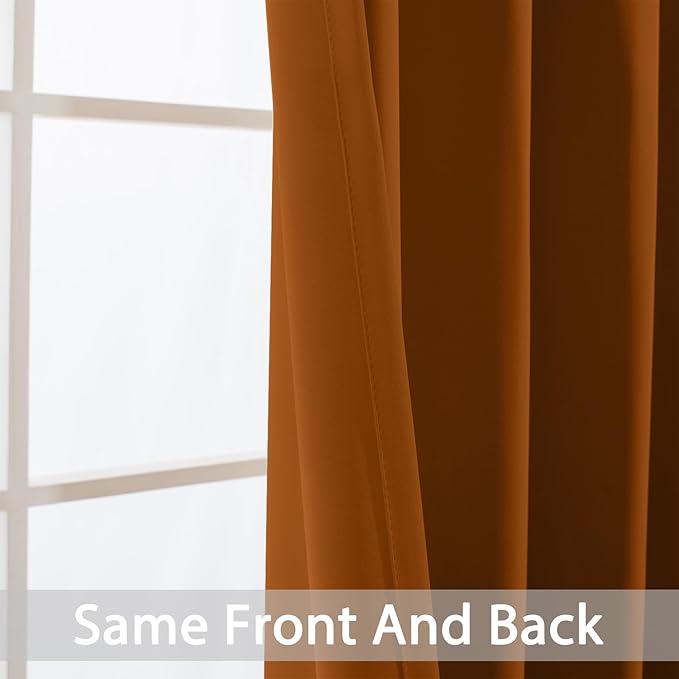 Yakamok Wide Thermal Blackout Patio Door Curtain Panel, Burnt Orange Grommet - Image 4