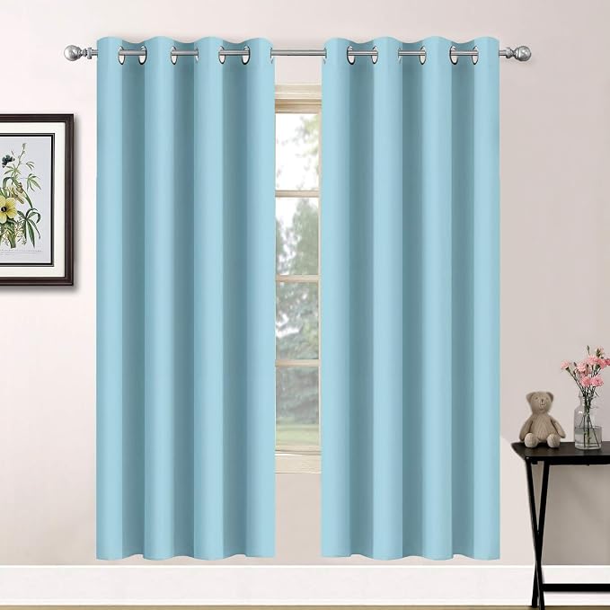 Yakamok Blackout Curtains for Bedroom, Grommet Thermal Insulated Room Darkening by Yakamok