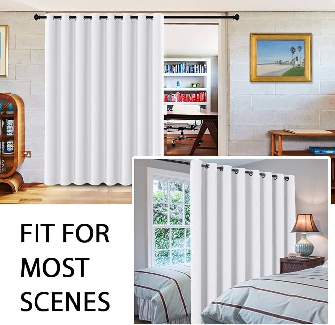 H.VERSAILTEX White Curtains for Sliding Glass Door Room Divider Curtains Noise - Image 2