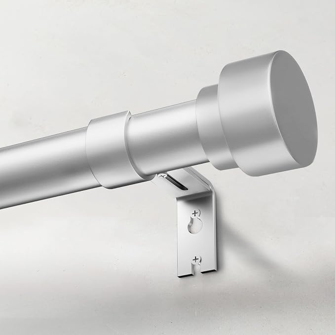 IFELS Heavy Duty Curtain Rods for Windows 48 to 84 Inch, 1 Inch Silver Window by IFELS