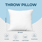 Utopia Bedding Throw Pillows – 20 x 20 Inches Down Alternative Pillows - Image 4