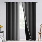 SimpleHome Black and Greyish White Blackout Curtains by SimpleHome