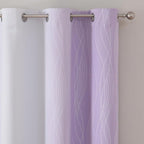 Estelar Textiler Lilac and Greyish White Ombre Blackout Curtains 54 Inch Length - Image 4