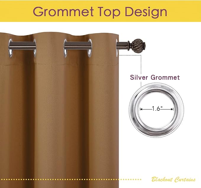 NICETOWN Sleek Blackout Curtains 54 inches Length - Image 2